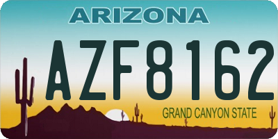 AZ license plate AZF8162