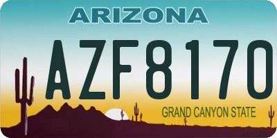 AZ license plate AZF8170