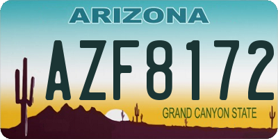 AZ license plate AZF8172