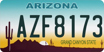 AZ license plate AZF8173