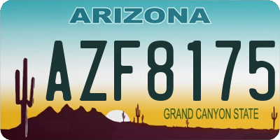 AZ license plate AZF8175