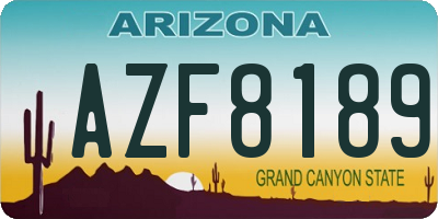 AZ license plate AZF8189