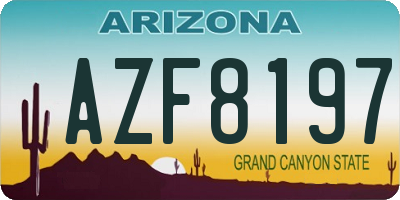 AZ license plate AZF8197