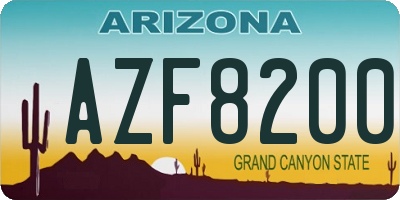 AZ license plate AZF8200
