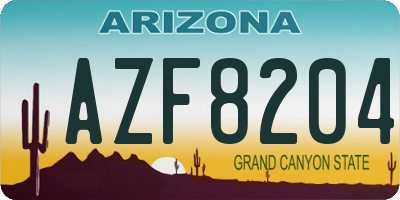 AZ license plate AZF8204