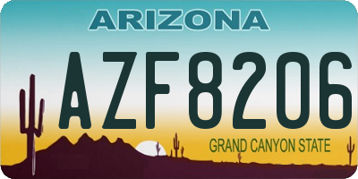 AZ license plate AZF8206