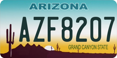 AZ license plate AZF8207