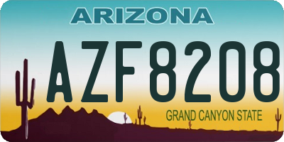 AZ license plate AZF8208