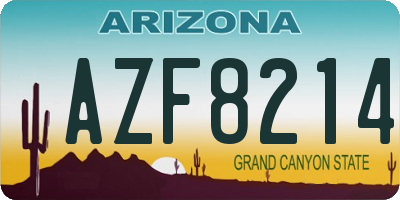 AZ license plate AZF8214