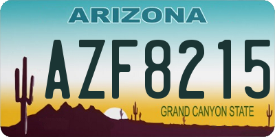 AZ license plate AZF8215