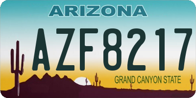 AZ license plate AZF8217
