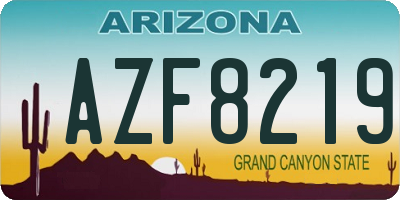 AZ license plate AZF8219