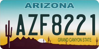 AZ license plate AZF8221