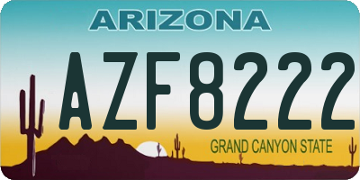 AZ license plate AZF8222