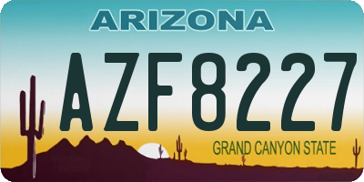 AZ license plate AZF8227