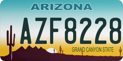 AZ license plate AZF8228