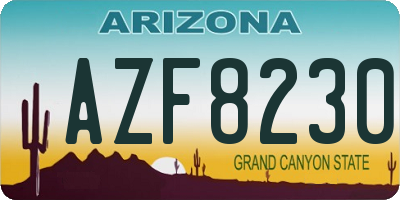 AZ license plate AZF8230