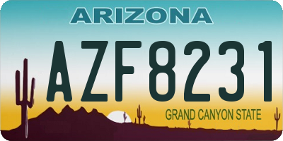 AZ license plate AZF8231