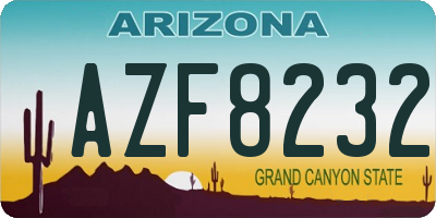 AZ license plate AZF8232