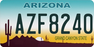 AZ license plate AZF8240