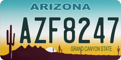 AZ license plate AZF8247
