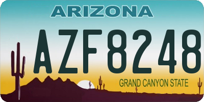 AZ license plate AZF8248