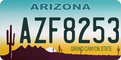 AZ license plate AZF8253