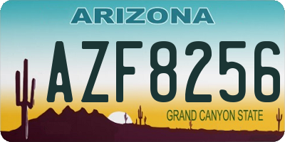 AZ license plate AZF8256