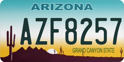 AZ license plate AZF8257