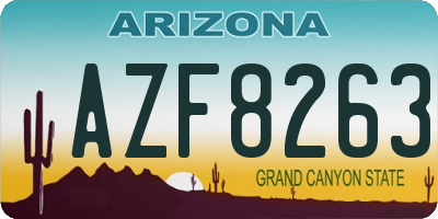 AZ license plate AZF8263