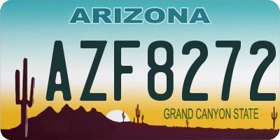 AZ license plate AZF8272