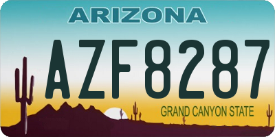 AZ license plate AZF8287