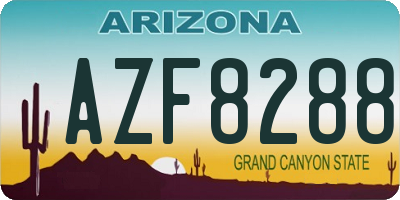 AZ license plate AZF8288