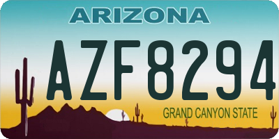 AZ license plate AZF8294
