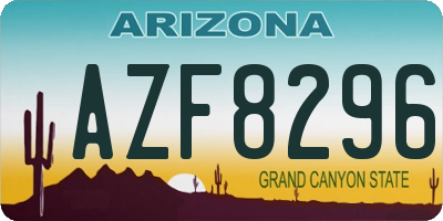 AZ license plate AZF8296