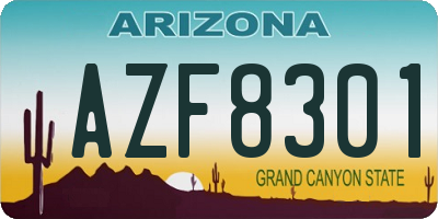 AZ license plate AZF8301