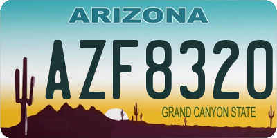 AZ license plate AZF8320