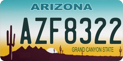 AZ license plate AZF8322