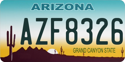 AZ license plate AZF8326