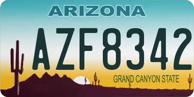 AZ license plate AZF8342