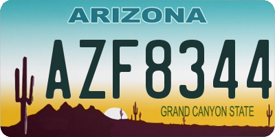 AZ license plate AZF8344