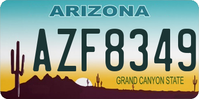 AZ license plate AZF8349