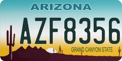 AZ license plate AZF8356
