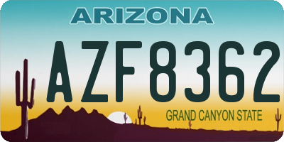 AZ license plate AZF8362