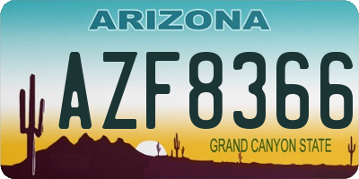 AZ license plate AZF8366