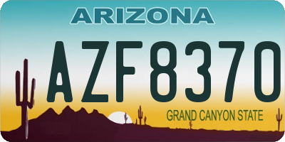 AZ license plate AZF8370