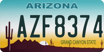 AZ license plate AZF8374