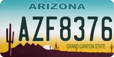 AZ license plate AZF8376