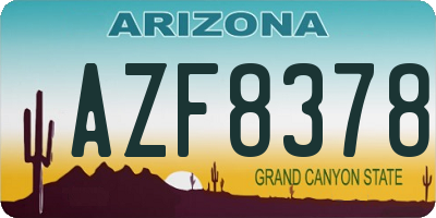 AZ license plate AZF8378
