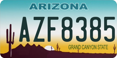 AZ license plate AZF8385